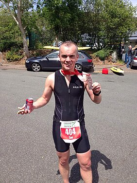 Photo of Lee after completing the race